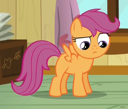 Size: 753x643 | Tagged: safe, screencap, scootaloo, pegasus, pony, bloom & gloom, g4, cropped, female, filly, foal, reaction image, solo