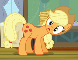 Size: 937x717 | Tagged: safe, screencap, applejack, bloom & gloom, g4, female, reaction image, solo