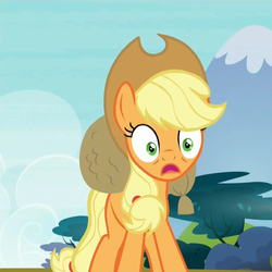 Size: 1082x1080 | Tagged: safe, screencap, applejack, bloom & gloom, g4, female, reaction image, solo