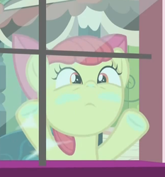 Size: 655x703 | Tagged: safe, screencap, apple bloom, bloom & gloom, g4, female, reaction image, solo