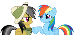 Size: 6857x3240 | Tagged: safe, artist:dashiesparkle, daring do, rainbow dash, pegasus, pony, daring don't, g4, absurd resolution, duo, female, mare, recolor, simple background, svg, transparent background, vector