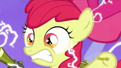 Size: 568x320 | Tagged: safe, screencap, apple bloom, earth pony, pony, bloom & gloom, g4, season 5, animated, female, filly, foal, gif, shocked, solo, twitbuster apple bloom