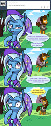Size: 1280x3117 | Tagged: safe, artist:grandpalove, cheese sandwich, trixie, pony, unicorn, ask trixie and cheese, g4, comic, female, mare, tumblr