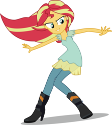 Size: 4961x5554 | Tagged: dead source, safe, artist:owlisun, sunset shimmer, equestria girls, g4, my little pony equestria girls: rainbow rocks, my past is not today, absurd resolution, female, simple background, solo, transparent background, vector