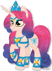 Size: 585x800 | Tagged: safe, artist:tambelon, idw, princess amore, crystal pony, crystal unicorn, fiendship is magic #1, g4, my little pony: fiendship is magic, spoiler:comic, eyeshadow, female, lightly watermarked, makeup, solo, watermark
