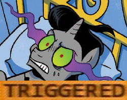 Size: 313x247 | Tagged: safe, idw, king sombra, fiendship is magic #1, g4, my little pony: fiendship is magic, spoiler:comic, exploitable meme, meme, triggered