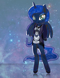 Size: 1280x1656 | Tagged: safe, artist:flutterluv, princess luna, anthro, unguligrade anthro, g4, ambiguous facial structure, female, solo