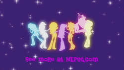 Size: 1366x768 | Tagged: safe, screencap, applejack, fluttershy, pinkie pie, rainbow dash, rarity, sunset shimmer, twilight sparkle, human, equestria girls, g4, equestria girls prototype, female, humane five, humane seven, humane six, silhouette, twilight sparkle (alicorn)