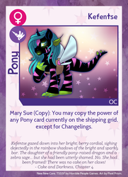 Size: 788x1088 | Tagged: safe, artist:pixel-prism, oc, oc only, oc:kefentse, twilight sparkle's secret shipfic folder, g3, donut steel, pony card, solo