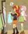 Size: 490x599 | Tagged: safe, artist:youhoujou, fluttershy, sunset shimmer, equestria girls, g4, my little pony equestria girls: rainbow rocks, clothes, clothes hanger, dress, duo, mirror, pictogram, shopping, skirt, tank top, wardrobe