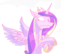Size: 945x843 | Tagged: safe, artist:thiefofcookies, princess cadance, g4, :t, ears back, female, frown, i've seen some shit, nervous, reaction image, scared, solo, spread wings, wide eyes