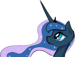 Size: 1280x974 | Tagged: dead source, safe, artist:darkflame75, princess luna, alicorn, pony, lunadoodle, g4, bust, female, mare, portrait, simple background, smiling, solo, white background