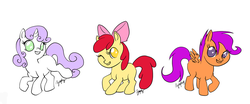 Size: 913x381 | Tagged: safe, artist:thiefofcookies, apple bloom, scootaloo, sweetie belle, g4, cutie mark crusaders