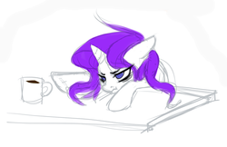 Size: 538x348 | Tagged: safe, artist:thiefofcookies, rarity, g4, coffee, female, solo