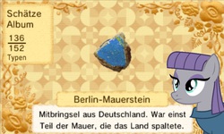 Size: 862x517 | Tagged: safe, maud pie, g4, berlin wall, german, stone, tomodachi life, translated in the description