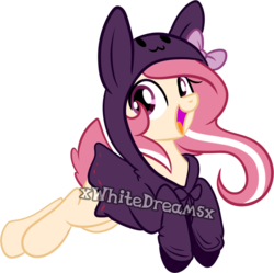 Size: 1000x996 | Tagged: safe, artist:xwhitedreamsx, oc, oc only, bow, clothes, easter, hoodie, simple background, solo, transparent background