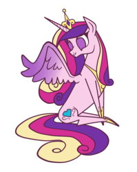 Size: 2673x3366 | Tagged: safe, artist:irethciryatann, princess cadance, g4, female, high res, pointy ponies, simple background, sitting, smiling, solo, spread wings, transparent background