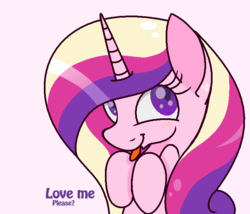 Size: 741x633 | Tagged: dead source, safe, artist:anny-pony, princess cadance, g4, blushing, cute, cutedance, female, solo, tongue out