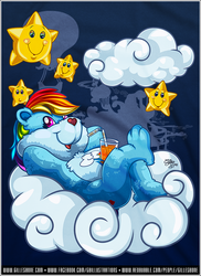 Size: 646x888 | Tagged: safe, artist:gbillustrations, rainbow dash, g4, care bears, crossover, female, solo, voice actor joke