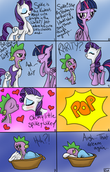 Size: 1920x3000 | Tagged: safe, artist:yourfavoritelove, rarity, spike, twilight sparkle, alicorn, pony, g4, clothes, comic, costume, dream, female, heart, male, mare, masking, pony costume, ponysuit, rarity suit, ship:sparity, shipping, straight, twilight sparkle (alicorn), twilight suit