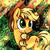 Size: 1000x1000 | Tagged: safe, artist:mrpotat0wned, applejack, earth pony, pony, g4, apple, apple tree, cute, female, forest, jackabetes, looking back, smiling, solo, tree