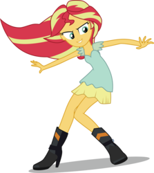 Size: 4961x5554 | Tagged: dead source, safe, artist:owlisun, sunset shimmer, equestria girls, g4, my little pony equestria girls: rainbow rocks, my past is not today, absurd resolution, clothes, dress, female, simple background, solo, transparent background, vector