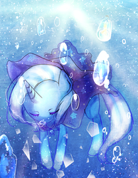 Size: 700x900 | Tagged: safe, artist:weiliy, trixie, pony, unicorn, g4, bubble, female, mare, solo, underwater