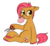 Size: 499x464 | Tagged: safe, artist:lulubell, babs seed, bloom & gloom, g4, dexterous hooves, female, glasses, gum, hoof hold, piercing, scissors, simple background, solo, transparent background