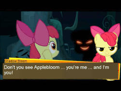 Size: 640x480 | Tagged: safe, apple bloom, bloom & gloom, g4, animated, crossover, persona, persona 4, shadow, shadow bloom, shin megami tensei