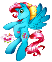 Size: 800x962 | Tagged: safe, artist:prettywitchdoremi, thistle whistle, g3, cutie mark, female, heart, heart eyes, solo, wingding eyes