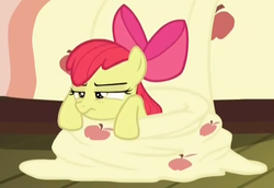 Size: 639x439 | Tagged: safe, screencap, apple bloom, earth pony, pony, bloom & gloom, g4, female, fort, solo