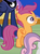 Size: 369x493 | Tagged: safe, screencap, princess luna, scootaloo, sweetie belle, pegasus, pony, bloom & gloom, g4, cropped, female, filly, foal, solo focus