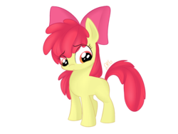Size: 1400x1050 | Tagged: safe, artist:dragonfoxgirl, apple bloom, earth pony, pony, g4, female, filly, foal, simple background, solo, transparent background