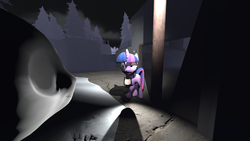 Size: 1920x1080 | Tagged: safe, artist:dragonfightermr, twilight sparkle, g4, 3d, dark, female, lamp, mouth hold, shocked, solo, source filmmaker