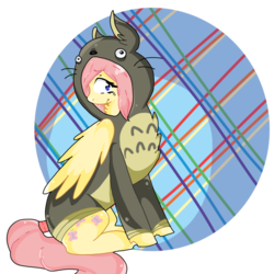Size: 1024x1024 | Tagged: safe, artist:pinkabutt, fluttershy, g4, female, my neighbor totoro, solo