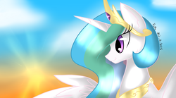 Size: 1800x1000 | Tagged: safe, artist:papaii123, princess celestia, g4, female, solo, sun