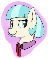 Size: 833x1021 | Tagged: safe, artist:neighday, coco pommel, earth pony, pony, g4, bust, female, mare, portrait, smiling, solo