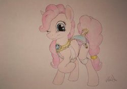 Size: 800x561 | Tagged: dead source, safe, artist:anoldmate, pinkie pie, g4, female, solo, traditional art