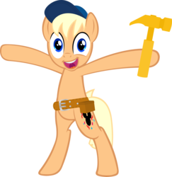 Size: 2016x2073 | Tagged: safe, artist:gray-gold, oc, oc only, pony, acracebest, bipedal, clothes, cosplay, costume, fix-it felix jr., high res, simple background, transparent background, vector, wreck-it ralph