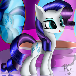 Size: 2000x2000 | Tagged: safe, artist:mrbrunoh1, rarity, pony, unicorn, g4, cutie, female, happy, high res, solo