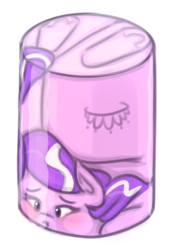 Size: 446x648 | Tagged: safe, artist:secretgoombaman12345, diamond tiara, ask chubby diamond, bloom & gloom, g4, cartoon physics, chubby, compact, female, jar, simple background, solo, transparent background