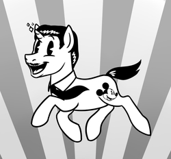 Size: 949x881 | Tagged: safe, artist:apilsinn, pony, monochrome, ponified, solo, walt disney