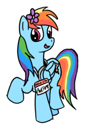 Size: 1513x2233 | Tagged: safe, artist:mindofnoodles, rainbow dash, g4, female, flower in hair, solo