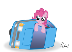 Size: 1206x882 | Tagged: safe, artist:mindofnoodles, pinkie pie, g4, car, female, mr bean, reliant robin, solo