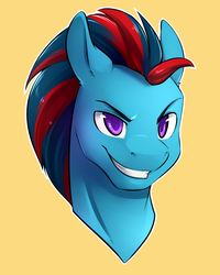 Size: 1024x1280 | Tagged: safe, artist:duskyamore, oc, oc only, oc:andrew swiftwing, pony, grin, looking at you, male, portrait, solo, stallion