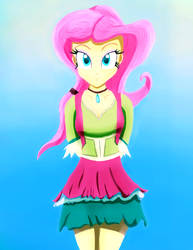 Size: 2550x3300 | Tagged: safe, artist:crunchtherobot, fluttershy, equestria girls, friendship through the ages, g4, cute, female, folk fluttershy, high res, shyabetes, solo