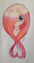Size: 1204x2214 | Tagged: safe, artist:mini-moment, fluttershy, human, g4, female, humanized, solo