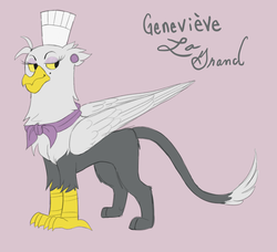 Size: 2087x1903 | Tagged: safe, artist:fiona, gustave le grande, griffon, g4, chef's hat, earring, hat, piercing, rule 63
