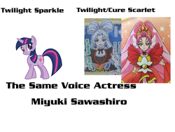 Size: 1600x1200 | Tagged: safe, twilight sparkle, g4, cure scarlet, exploitable meme, go princess precure, magical girl, meme, miyuki sawashiro, precure, pretty cure, same voice actor, twilight (precure)