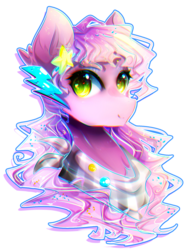 Size: 1428x1879 | Tagged: safe, artist:koveliana, cheerilee, earth pony, pony, g4, 80s, 80s cheerilee, bust, chromatic aberration, color porn, female, heart eyes, mare, portrait, solo, wingding eyes